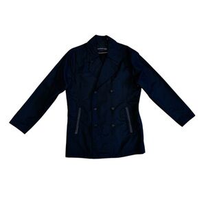 Kenneth Cole NY | Men’s Double Breasted Windbreaker Rain Coat Black, Size Medium